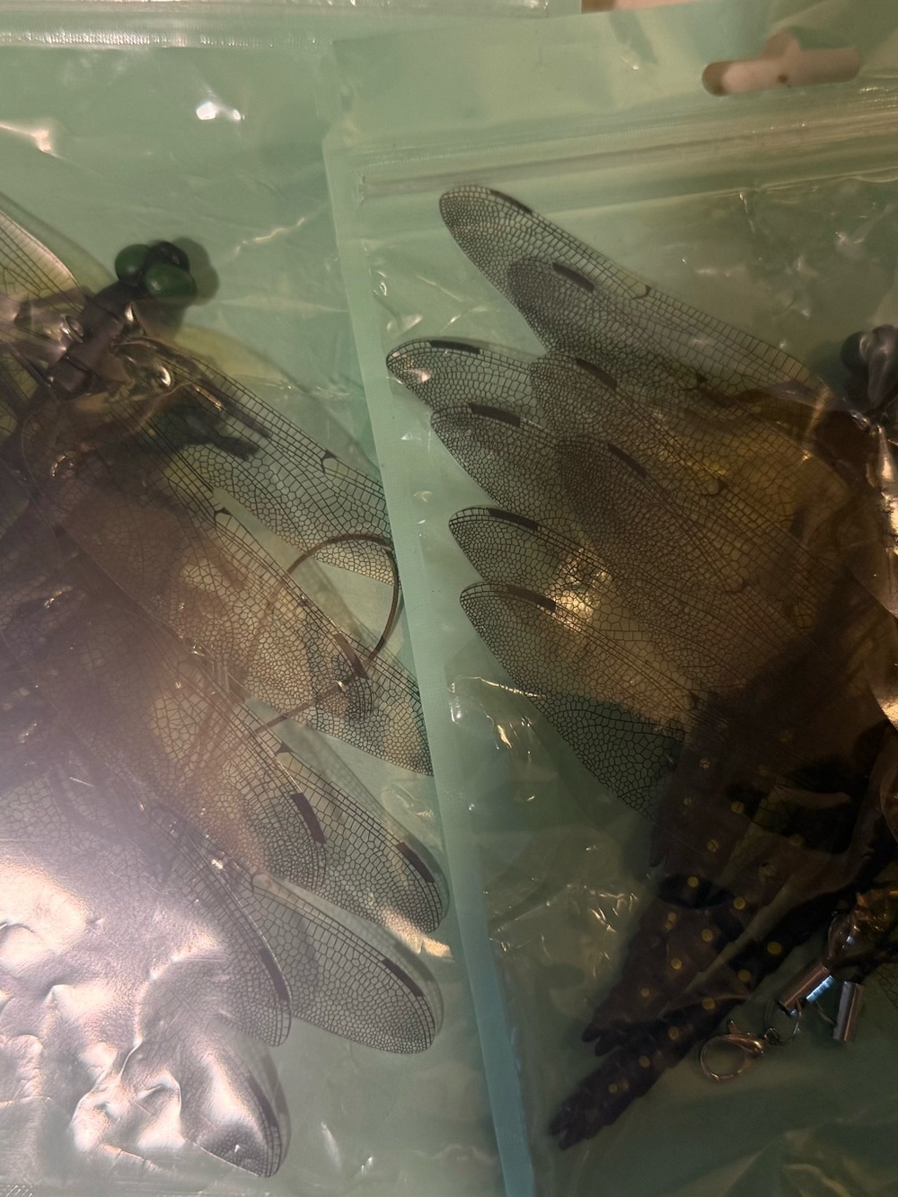 Decorative Dragonfly Aquarium Accents — Black Wings (Pair)